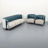 Pair of Gilbert Rohde Lounge Chairs & Sofa, Machine Age - Sold for $5,312 on 04-23-2022 (Lot 350).jpg